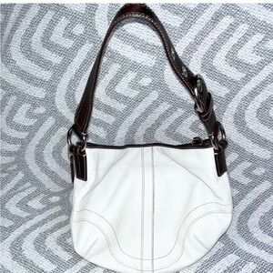 COACH Designer White Leather Shoulder Bag Purse